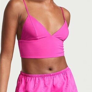NWT Victoria's Secret Frenzy Modal Adjustable Crop Cami Top in Fuchsia Pink XL